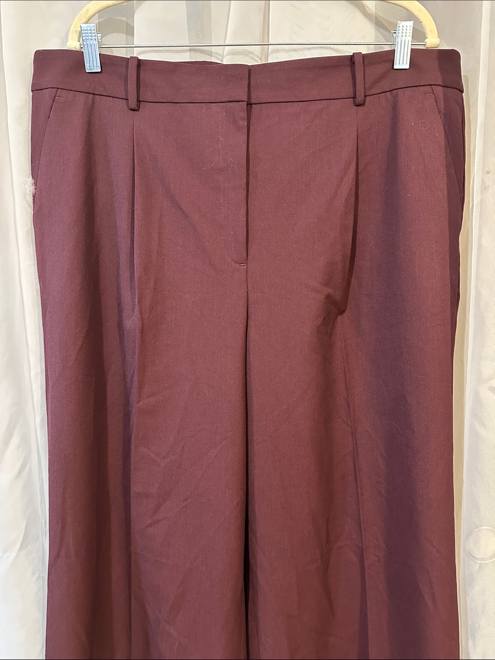 NWT Talbots Wide Leg Cropped Pants Size 18 Burgundy Career Trouser Workwear - Picture 3 of 8